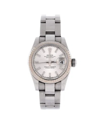 Pre-owned Pre-owned Rolex  Rolex Oyster Perpetual Datejust Automatic Watch In Stainless Steel And White Gold 26mm In Dial Color: Silver