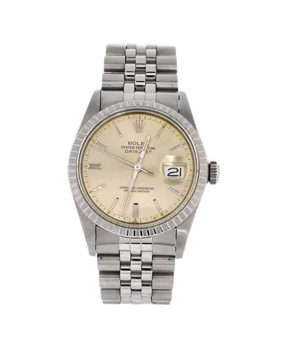 Pre-owned Pre-owned Rolex  Rolex Oyster Perpetual Datejust Automatic Watch In Stainless Steel And White Gold 36mm In Dial Color: Natural
