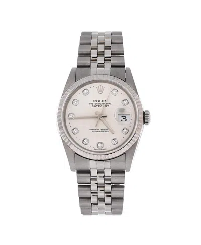 Pre-owned Pre-owned Rolex  Rolex Oyster Perpetual Datejust Automatic Watch In Stainless Steel And White Gold With Dia In Silver