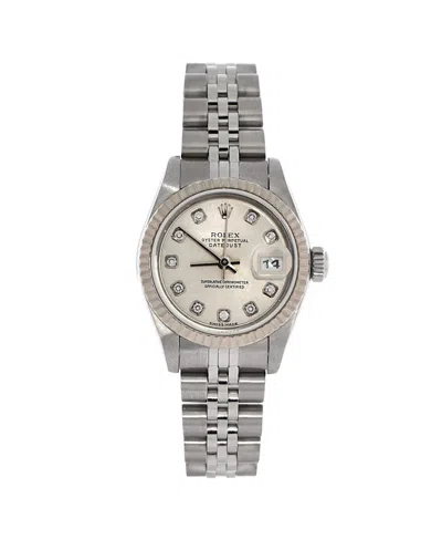 Pre-owned Pre-owned Rolex  Rolex Oyster Perpetual Datejust Automatic Watch In Stainless Steel And White Gold With Dia In Silver