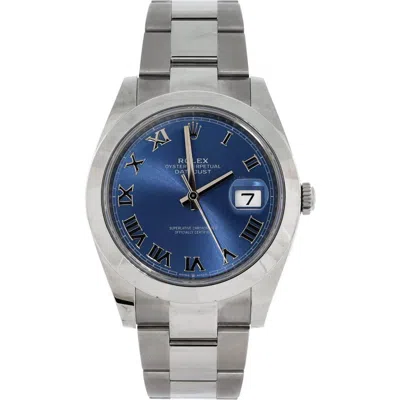Pre-owned Rolex  Rolex Oyster Perpetual Datejust Automatic Watch Stainless Steel 41 In Silver