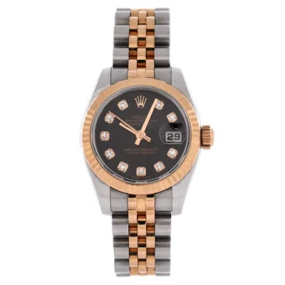 Pre-owned Rolex  Rolex Oyster Perpetual Datejust Automatic Watch Stainless Steel And Rose Gold With Diamond In Gray