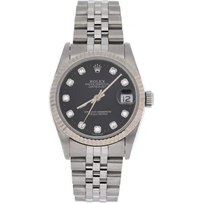 Pre-owned Rolex  Rolex Oyster Perpetual Datejust Automatic Watch Stainless Steel And White Gold With Diamon In Metallic