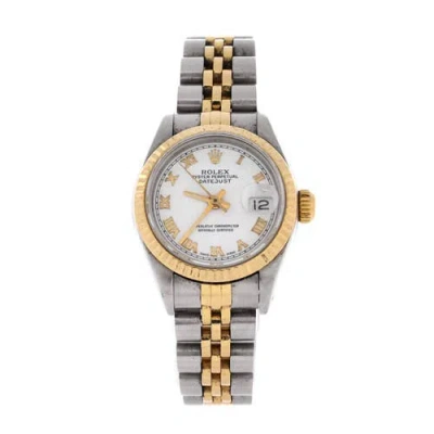 Pre-owned Rolex  Rolex Oyster Perpetual Datejust Automatic Watch Stainless Steel And Yellow Gold 26 In Metallic Silver