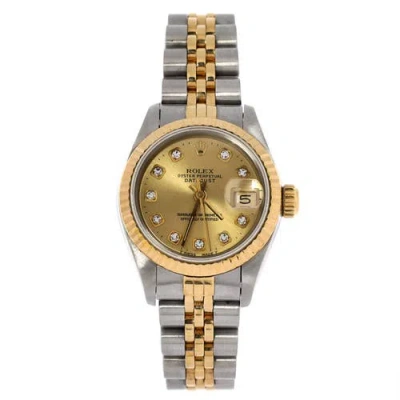 Pre-owned Rolex  Rolex Oyster Perpetual Datejust Automatic Watch Stainless Steel And Yellow Gold With Diamo In Metallic Silver