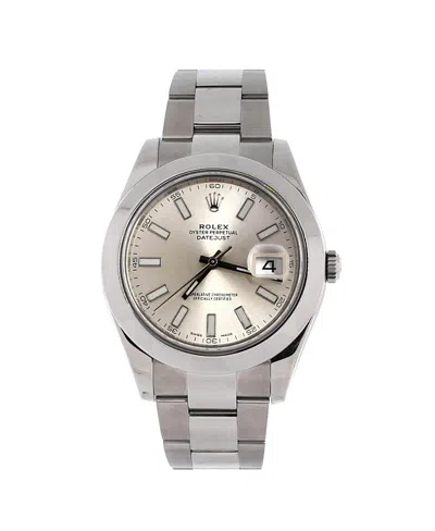 Pre-owned Pre-owned Rolex  Rolex Oyster Perpetual Datejust Ii Automatic Watch In Stainless Steel 41mm In Silver