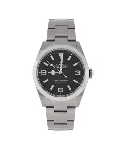 Pre-owned Pre-owned Rolex  Rolex Oyster Perpetual Explorer Automatic Watch In Stainless Steel 40mm In Black
