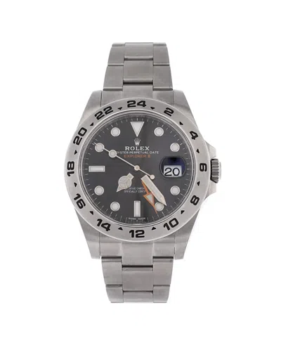 Pre-owned Pre-owned Rolex  Rolex Oyster Perpetual Explorer Ii Automatic Watch In Stainless Steel 42mm In Dial Color: Black