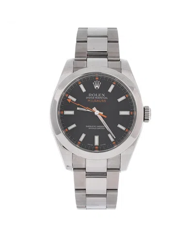 Pre-owned Pre-owned Rolex  Rolex Oyster Perpetual Milgauss Automatic Watch In Stainless Steel 40mm In Black