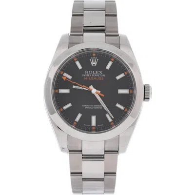 Pre-owned Rolex  Rolex Oyster Perpetual Milgauss Automatic Watch Stainless Steel 40 In Silver