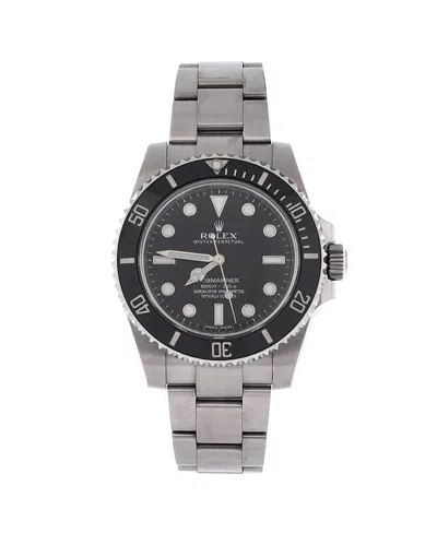 Pre-owned Pre-owned Rolex  Rolex Oyster Perpetual Submariner Automatic Watch In Stainless Steel And Cerachrom 40mm In Dial Color: Black