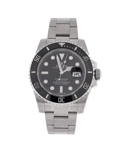 Pre-owned Pre-owned Rolex  Rolex Oyster Perpetual Submariner Date Automatic Watch In Stainless Steel And Cerachrom 40 In Black