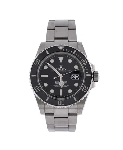 Pre-owned Pre-owned Rolex  Rolex Oyster Perpetual Submariner Date Automatic Watch In Stainless Steel And Cerachrom 41 In Black