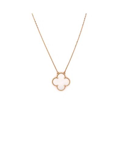 Pre-owned Pre-owned Van Cleef & Arpels  Van Cleef & Arpels Ginza Edition Magic Alhambra Pendant Necklace 18k Rose Gold And Mother  In Pink