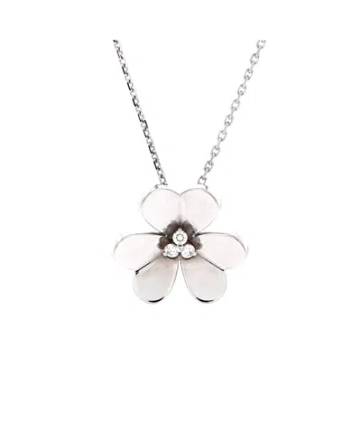 Pre-owned Pre-owned Van Cleef & Arpels  Van Cleef & Arpels Large Frivole Pendant Necklace 18k White Gold With Diamonds, 16.25