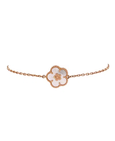 Pre-owned Pre-owned Van Cleef & Arpels  Van Cleef & Arpels Lucky Spring Plum Blossom Bracelet 18k Rose Gold And Mother Of Pearl