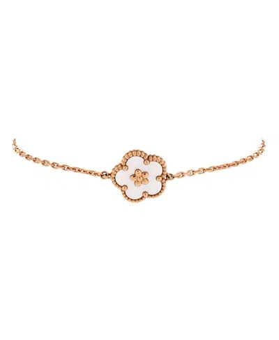 Pre-owned Pre-owned Van Cleef & Arpels  Van Cleef & Arpels Lucky Spring Plum Blossom Bracelet 18k Rose Gold And Mother Of Pearl In Pink