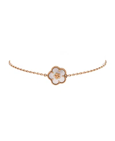 Pre-owned Pre-owned Van Cleef & Arpels  Van Cleef & Arpels Lucky Spring Plum Blossom Bracelet 18k Rose Gold And Mother Of Pearl In Pink
