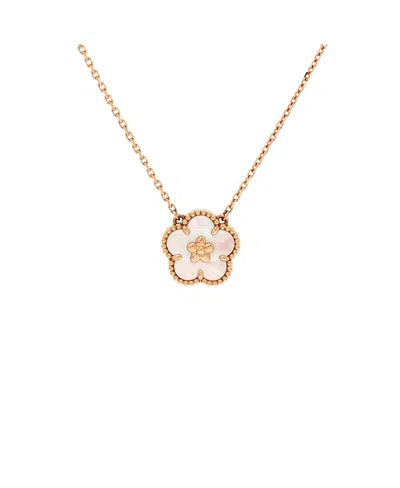 Pre-owned Pre-owned Van Cleef & Arpels  Van Cleef & Arpels Lucky Spring Plum Blossom Pendant Necklace 18k Rose Gold And Mother Of  In Pink