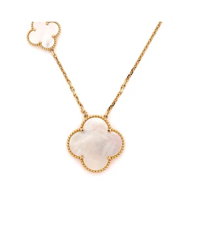Pre-owned Pre-owned Van Cleef & Arpels  Van Cleef & Arpels Magic Alhambra 11 Motifs Long Necklace 18k Gold And Mother Of Pearl, 34