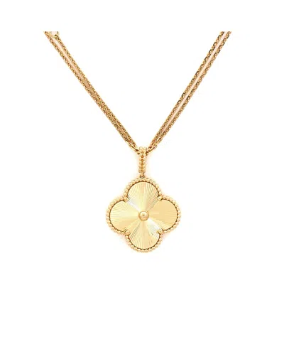 Pre-owned Pre-owned Van Cleef & Arpels  Van Cleef & Arpels Magic Alhambra Long Necklace Guilloche 18k Gold, 35