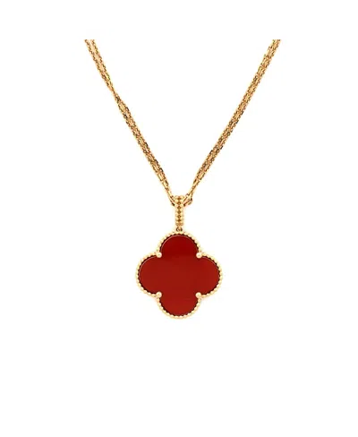 Pre-owned Pre-owned Van Cleef & Arpels  Van Cleef & Arpels Magic Alhambra Pendant Long Necklace 18k Gold And Carnelian, 35.5
