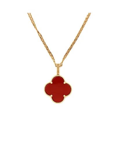Pre-owned Pre-owned Van Cleef & Arpels  Van Cleef & Arpels Magic Alhambra Pendant Long Necklace 18k Gold And Carnelian, 35.5