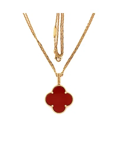 Pre-owned Pre-owned Van Cleef & Arpels  Van Cleef & Arpels Magic Alhambra Pendant Long Necklace 18k Gold And Carnelian, 35.5