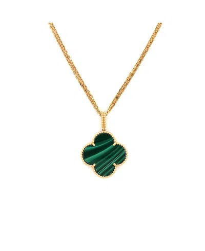 Pre-owned Pre-owned Van Cleef & Arpels  Van Cleef & Arpels Magic Alhambra Pendant Long Necklace 18k Gold And Malachite
