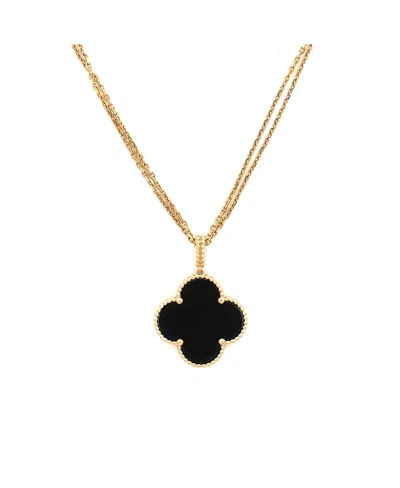 Pre-owned Pre-owned Van Cleef & Arpels  Van Cleef & Arpels Magic Alhambra Pendant Necklace 18k Gold And Onyx, 35