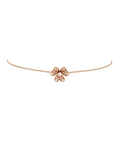 Pre-owned Pre-owned Van Cleef & Arpels  Van Cleef & Arpels Mini Frivole Bracelet 18k Rose Gold With Pave Diamonds In Pink