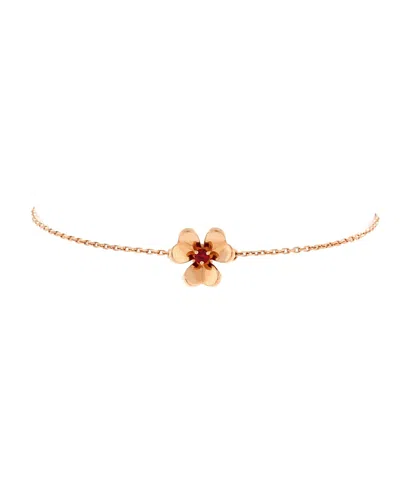Pre-owned Pre-owned Van Cleef & Arpels  Van Cleef & Arpels Mini Frivole Bracelet 18k Rose Gold With Ruby In Pink