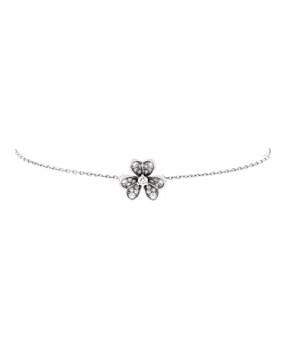 Pre-owned Pre-owned Van Cleef & Arpels  Van Cleef & Arpels Mini Frivole Bracelet 18k White Gold And Pave Diamonds