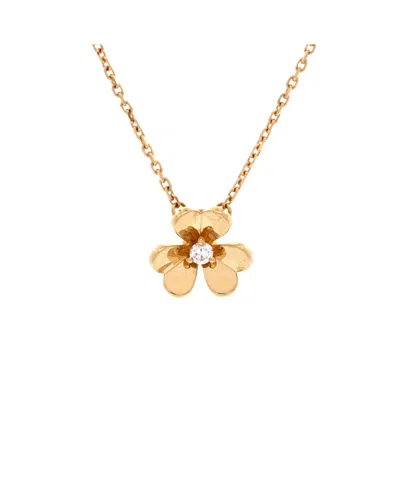 Pre-owned Pre-owned Van Cleef & Arpels  Van Cleef & Arpels Mini Frivole Pendant Necklace 18k Gold And Diamond, 16