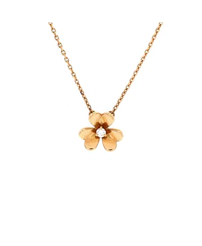 Pre-owned Pre-owned Van Cleef & Arpels  Van Cleef & Arpels Mini Frivole Pendant Necklace 18k Gold And Diamond, 16