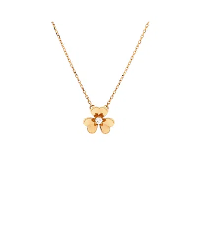 Pre-owned Pre-owned Van Cleef & Arpels  Van Cleef & Arpels Mini Frivole Pendant Necklace 18k Gold And Diamond, 16