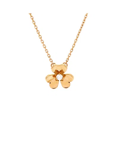 Pre-owned Pre-owned Van Cleef & Arpels  Van Cleef & Arpels Mini Frivole Pendant Necklace 18k Gold And Diamond, 18