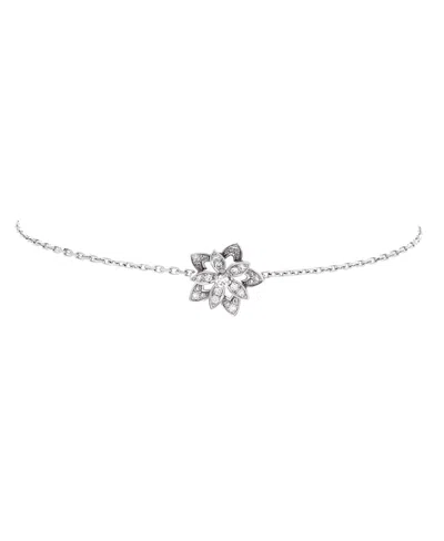 Pre-owned Pre-owned Van Cleef & Arpels  Van Cleef & Arpels Mini Lotus Openwork Bracelet 18k White Gold With Diamonds