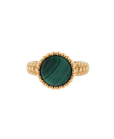 Pre-owned Pre-owned Van Cleef & Arpels  Van Cleef & Arpels Perlee Couleurs Ring 18k Gold And Malachite