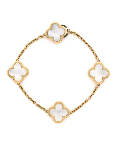 Pre-owned Pre-owned Van Cleef & Arpels  Van Cleef & Arpels Pure Alhambra 4 Motifs Bracelet 18k Gold With Mother Of Pearl