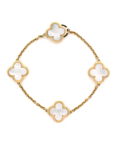 Pre-owned Pre-owned Van Cleef & Arpels  Van Cleef & Arpels Pure Alhambra 4 Motifs Bracelet 18k Gold With Mother Of Pearl