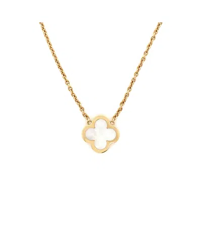 Pre-owned Pre-owned Van Cleef & Arpels  Van Cleef & Arpels Pure Alhambra Pendant Necklace 18k Gold And Mother Of Pearl