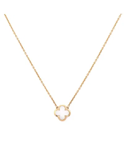 Pre-owned Pre-owned Van Cleef & Arpels  Van Cleef & Arpels Pure Alhambra Pendant Necklace 18k Gold And Mother Of Pearl, 16.25