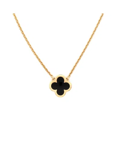 Pre-owned Pre-owned Van Cleef & Arpels  Van Cleef & Arpels Pure Alhambra Pendant Necklace 18k Gold And Onyx, 16.5