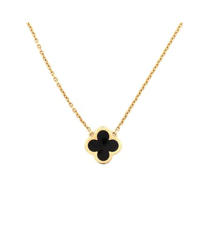 Pre-owned Pre-owned Van Cleef & Arpels  Van Cleef & Arpels Pure Alhambra Pendant Necklace 18k Gold And Onyx, 16.5