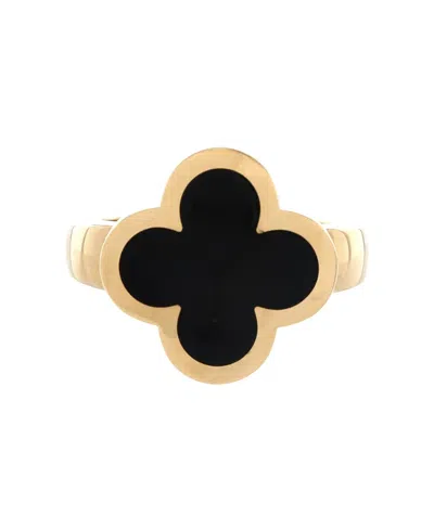 Pre-owned Pre-owned Van Cleef & Arpels  Van Cleef & Arpels Pure Alhambra Ring 18k Gold And Onyx