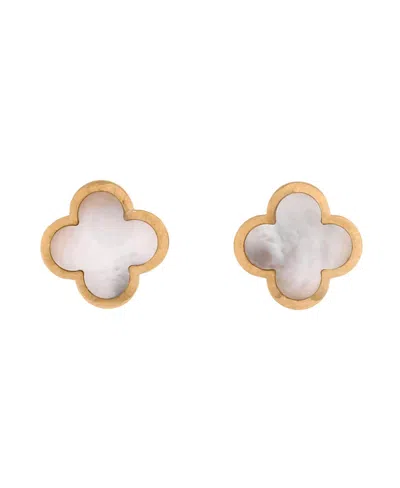 Pre-owned Pre-owned Van Cleef & Arpels  Van Cleef & Arpels Pure Alhambra Stud Earrings 18k Gold And Mother Of Pearl