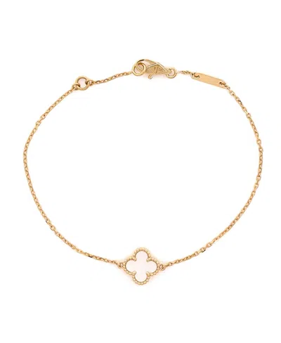 Pre-owned Pre-owned Van Cleef & Arpels  Van Cleef & Arpels Sweet Alhambra Bracelet 18k Gold And Mother Of Pearl