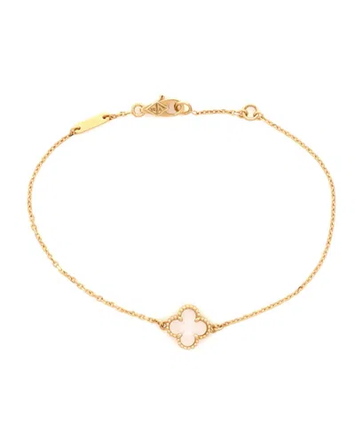 Pre-owned Pre-owned Van Cleef & Arpels  Van Cleef & Arpels Sweet Alhambra Bracelet 18k Gold And Mother Of Pearl