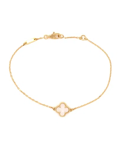 Pre-owned Pre-owned Van Cleef & Arpels  Van Cleef & Arpels Sweet Alhambra Bracelet 18k Gold And Mother Of Pearl